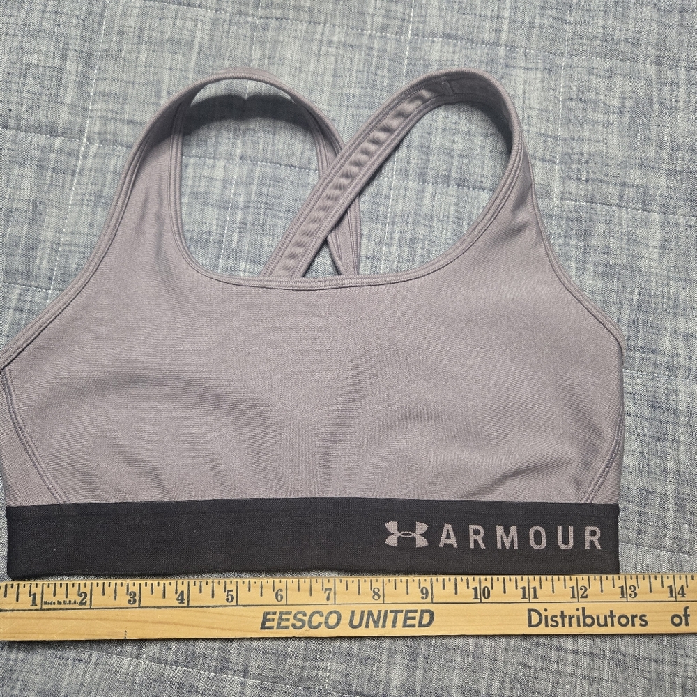 Under Armour Crossback Mid Sports Bra Purple Heather MD Medium Compression